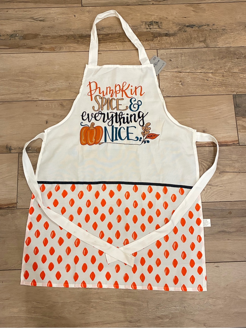 Pumpkin Spice & Everything Nice White and Orange Kitchen Apron